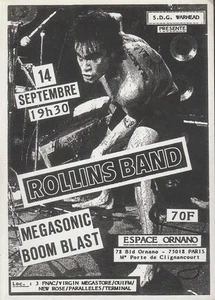 ROLLINS BAND - MEGA SONIC BOOM BLAST 1rst Gig In Paris French Original Flyer 91' - Bild 1 von 2