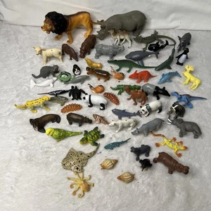 Huge Mixed Lot 60 PVC Animal Figures Sea Safari African Land Creatures - Picture 1 of 14