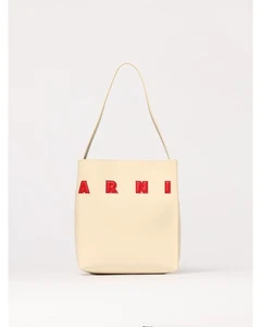 Marni Trunk Shoulder Bag Leather Tote Women Ivory - Picture 1 of 5