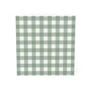 Chic Note Cube, Desk Organizer, Green Gingham Memo Pad, Gift for Students - Picture 1 of 4