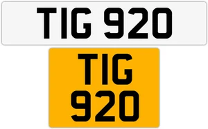 PLACA DE MATRÍCULA PRIVADA SIN FECHA TIG 920 T 3X3 TOM TONY TEL TOD TODD TAM TAJ TRACE - Imagen 1 de 1