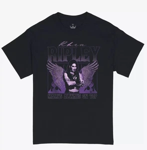 Rhea Ripley WWE schwarz Relaxed Fit Mädchen T-Shirt Large neu in Tasche mit Etikett - Bild 1 von 2