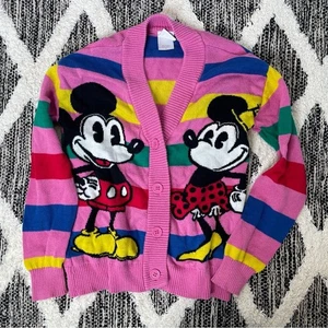 Disney Micky Mouse Colorful Striped Sweater Girls size small - Picture 1 of 4