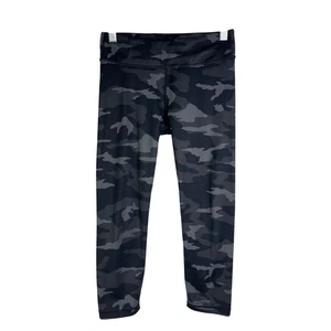 Athleta Girl girls Leggings XL 14 Black Gray Camouflage Capri Stretch - Picture 1 of 7