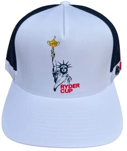 2025 Ryder Cup Bethpage Black G/Fore Golf Hat Statue of Liberty Trophy White NWT - Picture 1 of 8