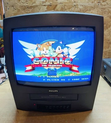 Philips 14PV375/07 CRT TV VHS VCR Gaming Retro **Faulty VHS** - Image 1 of 4