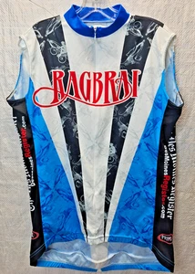 Primal Cycling Jersey Shirt Men Size L Full Zip Biker RAGBRAI XXXV Graphic Blue - Picture 1 of 8