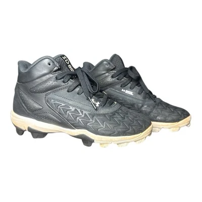 Under Armour Baseball Cleats Kids Black Color Size 1Y - Image 1 of 4