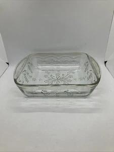 Vintage Anchor Hocking Savannah Baking Casserole Glass Dish Floral 9” X 8 1/2” - Picture 1 of 5