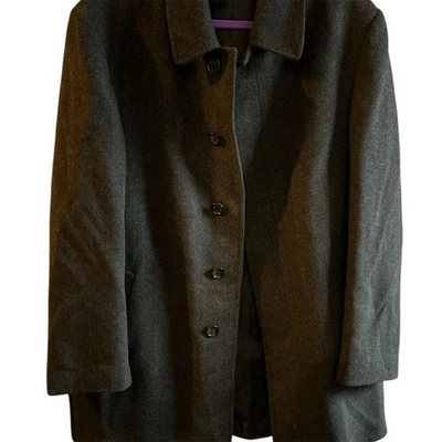 Chaps Men's Dark Gray Wool Blend Overcoat Size L Formal - Image 1 of 4