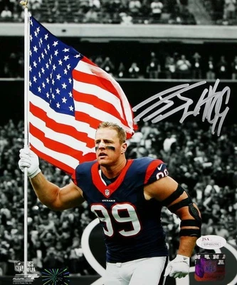 Флаг прожектора JJ Watt с автографом Houston Texans 8x10 PF. Фото - JSA W Auth - Изображение 1 из 4
