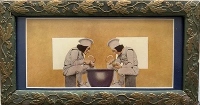 Maxfield Parrish “2 Cooks Peeling Taters” Original From 1925 Knave Of Hearts - Image 1 of 4