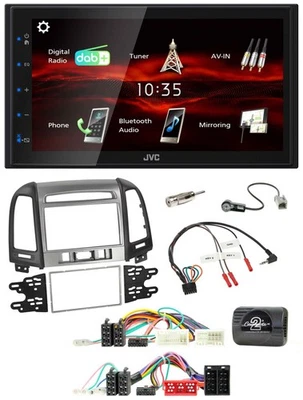 JVC USB Bluetooth Lenkrad DAB 2DIN Autoradio für Hyundai Santa Fe 10-12 3 Schalt - Bild 1 von 4