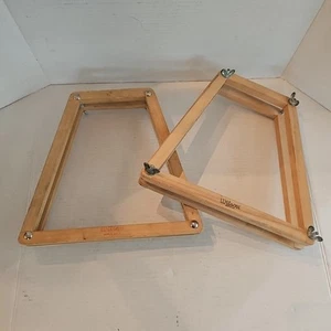 2 Vintage Wilson Tension Frame Holder Tennis Racquet Racket Wood Wooden Holders - Picture 1 of 10