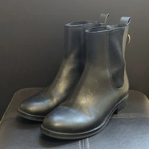 Stivali Chelsea Cole Haan impermeabili in pelle nera pull on N Air - Foto 1 di 6