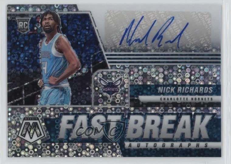 2020-21 Panini Mosaic Fast Break Prizm Nick Richards #FB-NRI Rookie Auto RC - Image 1 of 3