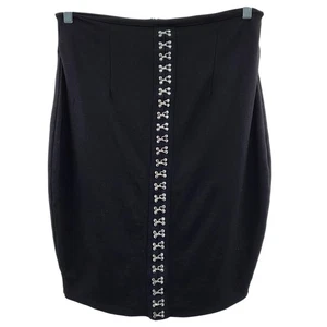 Forever 21 Plus Size Black Hook & Eye Form Fitting Knee Length Skirt Women's 1X - Picture 1 of 5