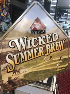 28x29 Pete’s Wicked Brew Baseball Beer Sign Autographed by Willie Mays! JSA Cert - Picture 1 of 7