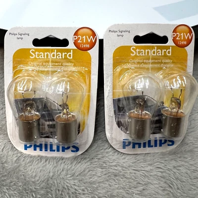 Lâmpadas de sinalização halógena 4pçs Philips Standard P21W 12498 qualidade original - Imagem 1 de 3