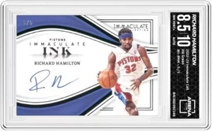 2022-23 Panini Immaculate Richard Hamilton Auto Ink Green #d 5/5 Arena Club 8.5 - Picture 1 of 2
