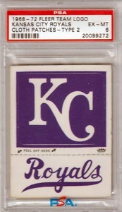 KANSAS CITY ROYALS 1968-72 Fleer Team Logo Cloth Patches PSA 6 EX-MT POP 1! - Picture 1 of 2