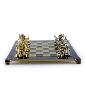 Greek Roman Army Chess Set - Blue&Copper - Blue chess Board Large - Picture 1 of 5