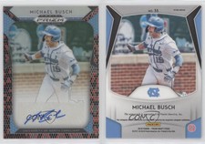 2019 Panini Prizm Draft Picks Red & Black Snakeskin Michael Busch #35 Auto