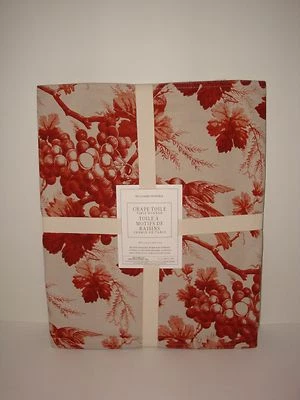 Williams Sonoma Uva Toile 108" Corredor de Mesa Naranja Óxido Vides Pájaros Abejas Caída Foto 1 de 4