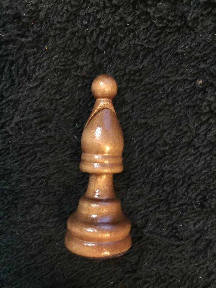 Vintage Brown Bishop Chess Solid Staunton Replacement Piece 2” - Image 1 of 1