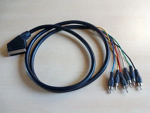 Audio Video SCART to 6x RCA Input/Output 1m Cable - Picture 1 of 1