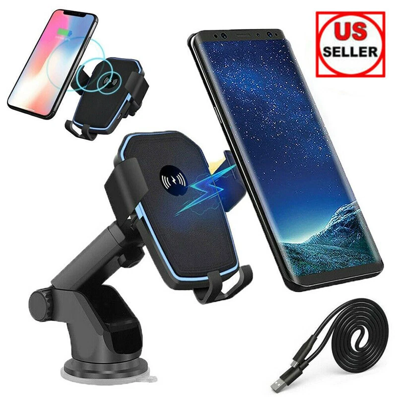 Wireless Fast Charging Car Charger Mount 2 in 1 Holder Stand For Cell Phone USA - Image 1 of 4