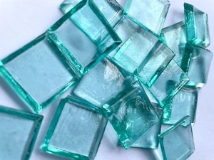 25pcs Bisazza Transparents: GREEN glass mosaic tiles paperfaced 2x2cm - Picture 1 of 5