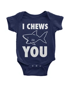 Body infantil I Chews You Shark divertido dicho día de San Valentín - Imagen 1 de 14