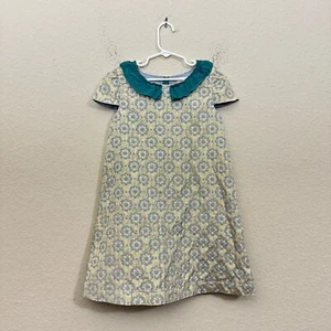 MINI BODEN Brocade Party Dress Girls Sz 7-8Y Gold Floral Lined Party Retro - Picture 1 of 9