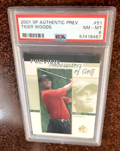 2001 SP Authentic Preview TIGER WOODS Ambassadors of Golf RC #51 PSA 8 NM-MINT - Picture 1 of 1