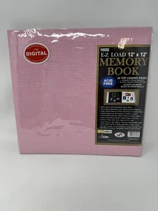 NEW Pioneer EZ Load 12x12 Memory Book Photo Album Pink Plaid Top Loading Pages - Picture 1 of 7