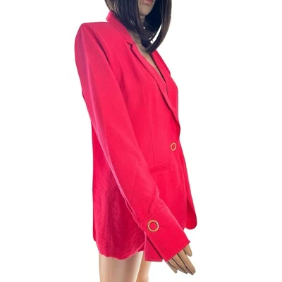 Ellen Tracy Blazer Jacket Womens Size S Oversized Pink Fuchsia Preppy Career NEW - Image 1 of 4