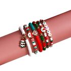 6/7Pcs Bohemian Style Bracelet Christmas Handchain Sets Soft Clay Elastic Bangle