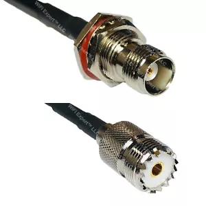 LMR240UF TNC FEMALE BULKHEAD to SO239 UHF Female Coax RF Cable USA-Ship Lot - Picture 1 of 1