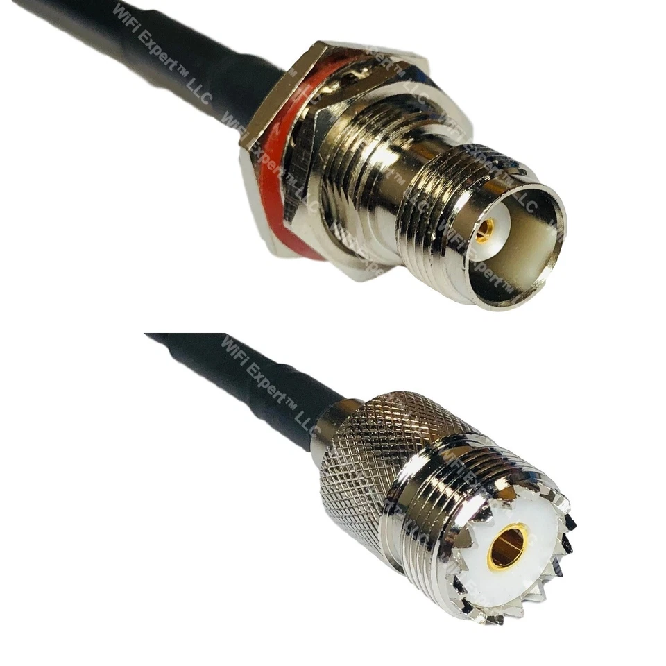 LMR240UF TNC FEMALE BULKHEAD to SO239 UHF Female Coax RF Cable USA-Ship Lot - Image 1 of 1
