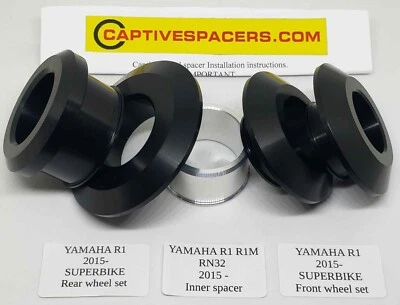 Espaçadores de roda cativos Yamaha YZF R1 R1M 2015 - Superbike. Conjunto completo  - Imagem 1 de 4