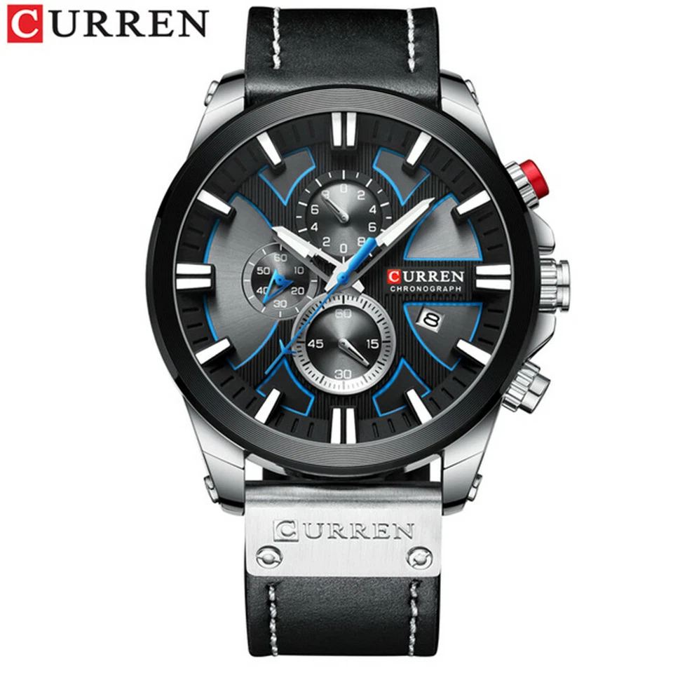 CURREN 8346 Multifunctional Quartz Watch with Large Dial & Automatic Date