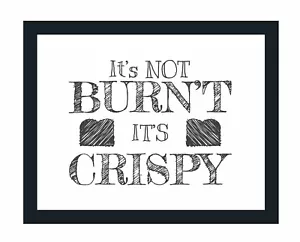 Black & white funny kitchen sign chef signage wall art home decor framed artwork - Picture 1 of 2