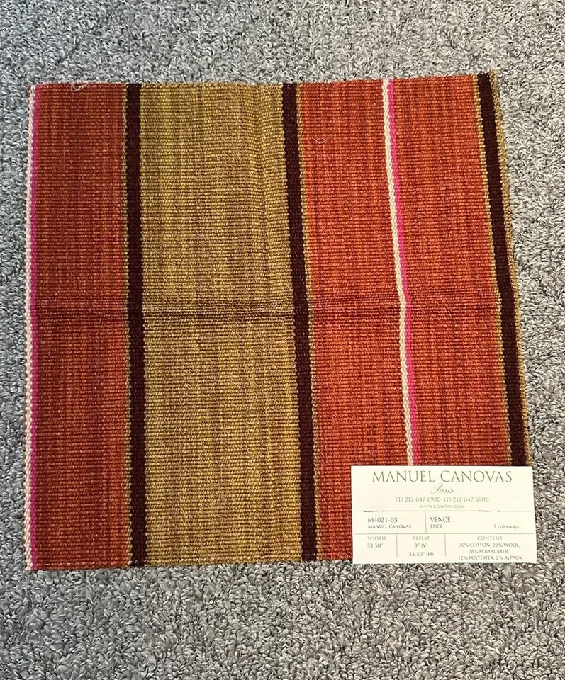 Manuel Canovas Paris Fabric 11.75” Swatch Remnant Vence Epice Cowtan Crafts - Image 1 of 4