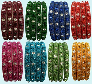 Asiatischer Kristall Brautschmuck Party Hochzeit 4er Set Metall Armreif Armband - Bild 1 von 16