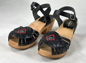 Piattaforme alte in pelle intrecciata Huarache SWEDISH HASBEENS nuove senza scatola taglia 8 - Foto 1 di 6