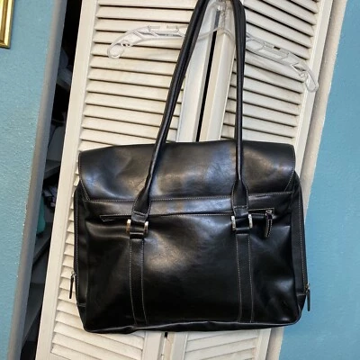 Maletín grande de cuero vintage Buxton para computadora de negocios bolsa adjunta Foto 1 de 4