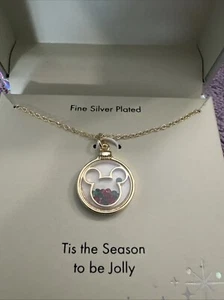 Disney Tis the Season to be Jolly Collar Plata Fina Mickey - Totalmente Nuevo - Imagen 1 de 4