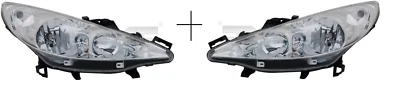 2x POUR PEUGEOT 207 2006-2009 PHARE AVANT GAUCHE DROIT ÉLECTRIQUE + MOTEUR H1/H7 - Photo 1/4