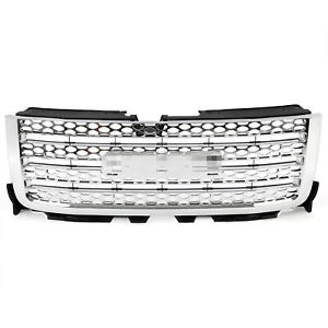 Front Bumper Upper Grille Grill Chrome For GMC Sierra 2500 / 3500 HD 2011-2014